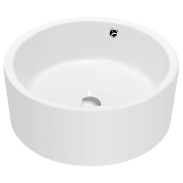 Dawn Vessel Above-Counter Cylinder Ceramic Art Basin with Overflow