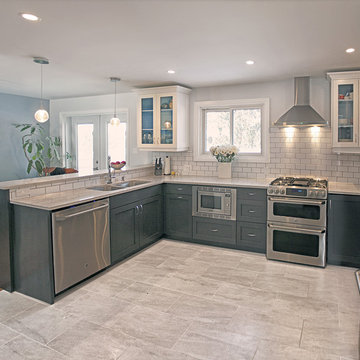 Grey and Cream Contemporary Kitchen with Classic Twist