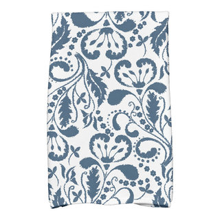 DII Nautical Blue Damask Oven Mitt and Potholder Set - 100% Cotton