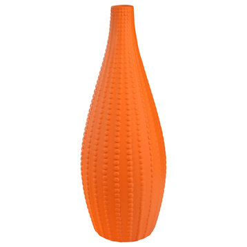 Urban Trends Ceramic Round Vase With Orange Finish 21495