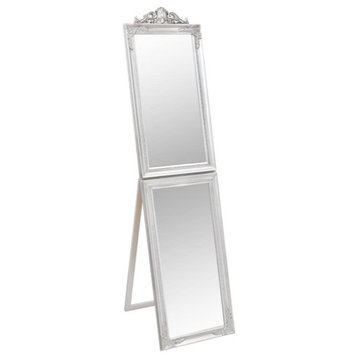 vidaXL Free-Standing Mirror Full Lenth Mirror with Stand for Hallway Silver