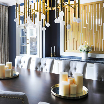 Dark and Dramatic Living & Dining Room