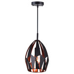 CWI LIGHTING - CWI LIGHTING 1114P8-1-271 1 Light Down Mini Pendant with Black+Copper Finish - CWI LIGHTING 1114P8-1-271 1 Light Down Mini Pendant with Black+Copper FinishThis breathtaking 1 Light Down Mini Pendant with Black+Copper Finish is a beautiful piece from our Oxide collection. With its sophisticated beauty and stunning details, it is sure to add the perfect touch to your décor.Collection: OxideCollection: Black+CopperMaterial: Metal (Stainless Steel)Hanging Method / Wire Length: Comes with 72" of wireDimension(in): 11(H) x 8(Dia)Max Height(in): 83Bulb: (1)60W E26 Medium Base(Not Included)CRI: 80Voltage: 120Certification: ETLInstallation Location: DRYOne year warranty against manufacturers defect.