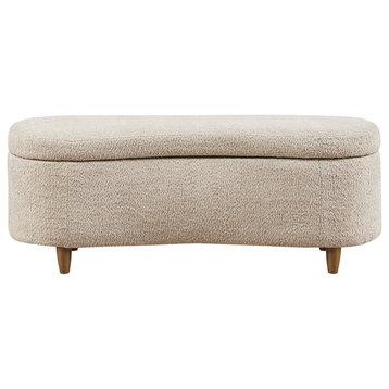 INK+IVY Bailey Boucle Flip Top Storage Bench, Taupe