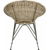 Sierra Rattan Accent Chair - Gray Wash, Dark Steel