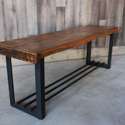 Reclaimed Wood & Iron Bench - Indoor Benches
