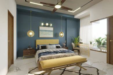 Bedroom - contemporary bedroom idea in Delhi