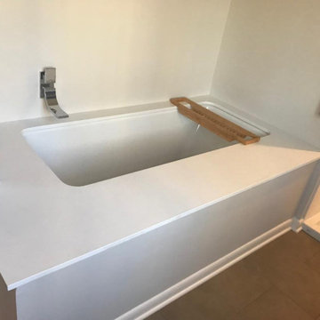 Bathroom Countertops with tub surround and half walls