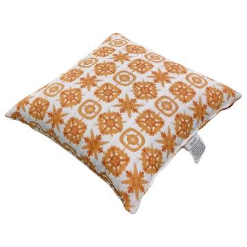 Kimberly Ann Indoor/Outdoor Throw Pillow, Set of 2, Clementine, 16" X 16"