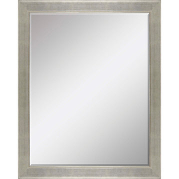 Framed Beveled Mirror, Metallic, 41"x53"