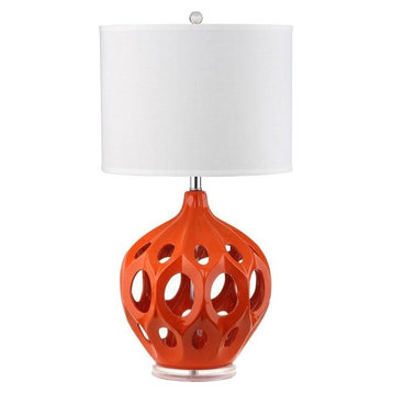 Safavieh Regina 29"H Ceramic Table Lamp, Orange