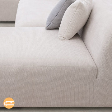 Cream Linen Corner Sectional Aura