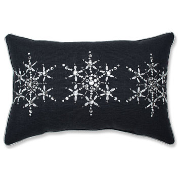 Jeweled Christmas Lumbar Pillow  Gray