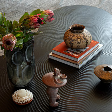 Driftwood Coffee Table Detail with Objects Collection