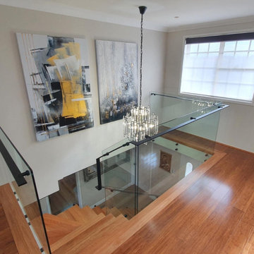 Main Entry, Staircase and gallery renovation - before and after