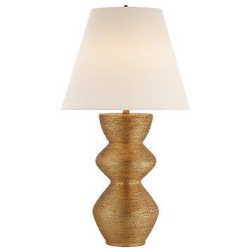 Utopia Table Lamp in Gild with Linen Shade