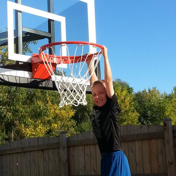 Steve M's Pro Dunk Silver Basketball System on a 20x35 in Kenosha, WI