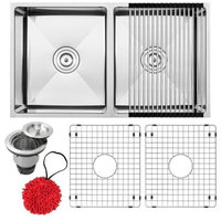 31.25" Undermount 16-Gauge Stainless Steel 50/50 Double Basin Kitchen Sink