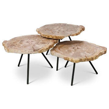 Relique Jeno Nesting Coffee Table Set of 3 Natural Light