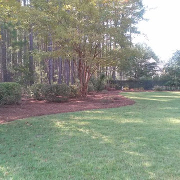 Tree/shrub pruning job, application of straw