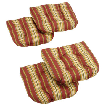 19" U-Shaped Outdoor Tufted Chair Cushions, Set of 4, Rugby