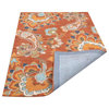 Hand Tufted Wool Area Rug Floral Rust
