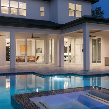 Transitional Custom Home on Lake Clarice in Windermere