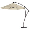 9' Cantilever Market Umbrella Delux C Lift - Bronze, Sunbrella, Canvas Vellum