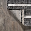 Colonia Berber Stripe Indoor/Outdoor Rug, Black/Ivory, 8'x10'