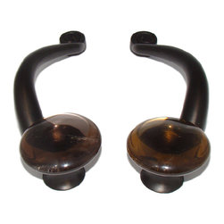 Myterra Gemstone Hardware - Gemstone 4" Cabinet Pull, Translucent Brazilian Smokey Quartz - Cabinet And Drawer Handle Pulls