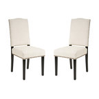 Stuart Beige Fabric Dining Chairs, Set of 2