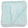 Double Sided Over-Sized Faux Fur Throw Blanket, Light Blue, 50''x70''