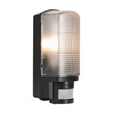 Outdoor Bulkhead Wall Light With Adjustable Motion Sensor, Black