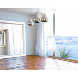 Large white silver floor mirror - Floor Mirrors