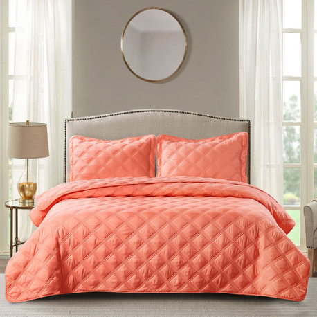 Charleston Down Alternative Bed Spread Set, Coral, King