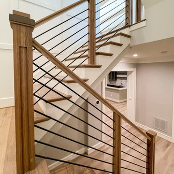 Project #101 | Elegant Staircase with Custom Carved Newels