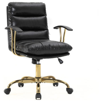 Leisuremod Regina Modern Padded Leather Adjustable Executive Office Chair...