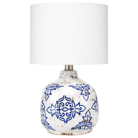 Blue Ceramic Ruby Table Lamp