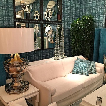 Beautiful teal and cream, featuring Eichholtz furniture
