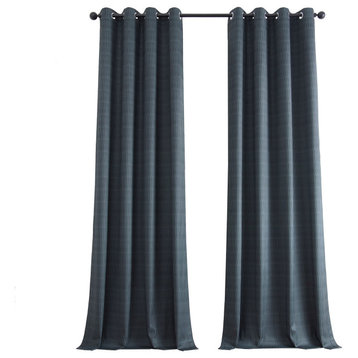 Lounge Embossed Grommet Velvet Curtains, Darkening Curtain Single Panel