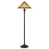 Benzara BM224844 Polyresin Floor Lamp with Glass Shade , Black
