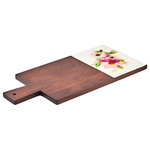 Godinger - Claro Wood Serving Board, Pink - Floral detailing in bright hues that bring springtime to your dining table. Whether you're having a casual dinner with family or a weekend brunch with close friends, it mixes well with white dinnerware.
