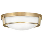 HInkley - Hinkley Hathaway Medium Flush Mount, Heritage Brass - Hathaway's striking design features a bold shade held in place by three intersecting, floating arms with unique forged uprights and ring detail for a modern style.