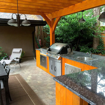 Cedar Timber Pavilion Outdoor Kitchen