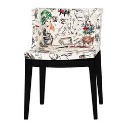 Kartell - Kartell Mademoiselle Arm Chair, Moschino Sketches, Frame: Black - Armchairs And Accent Chairs