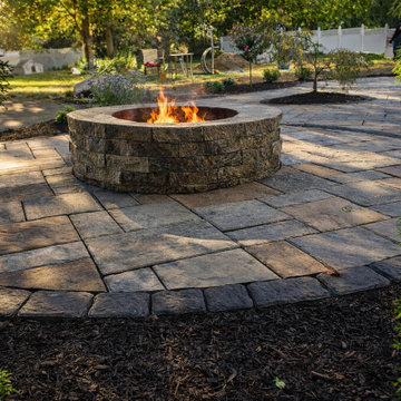 Paver Patio Renovation with Fire Pit & Steps in Niskayuna, NY
