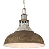 Kinsley Large Pendant, Aged Galvanized Steel With Antique Rust Shade
