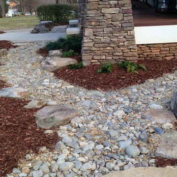 Dry creek foundation drain feature