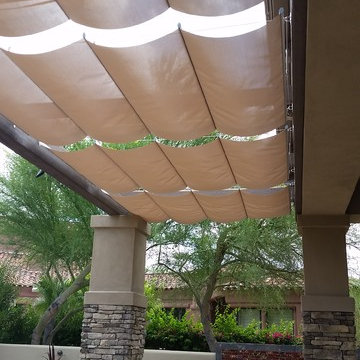 Infinity Canopy featuring Phifertex Stucco by AZ Shade Systems