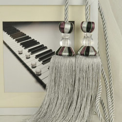 7 Colors QYM52 Polyester and Acrylic Curtain Tassel Tie Backs in Gray Color - Window Treatment Accessories